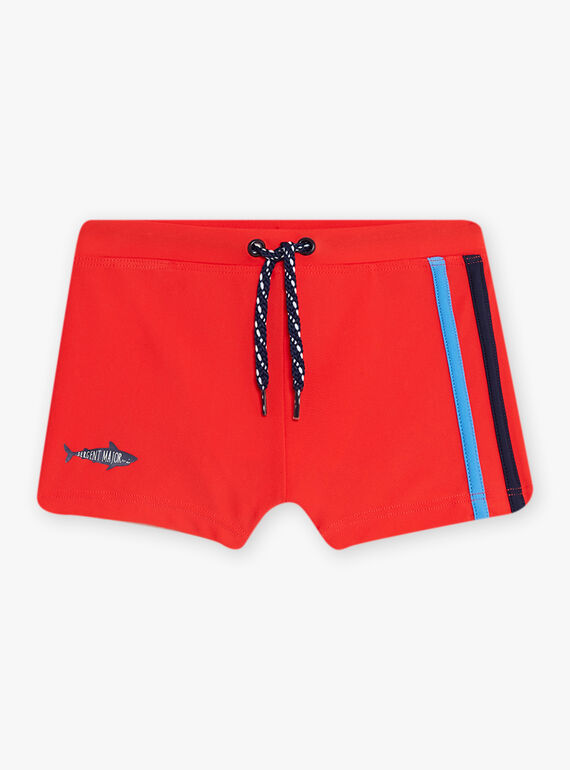 Red swimsuit with shark print child boy CYBOXAGE / 22E4PGO1MAIF509