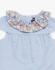 Sky blouse and bloomer with floral print and stripes FASOLAL / 23E1BFS1ENS020