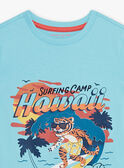 Child boy's turquoise blue surf pajama set CAWAIAGE / 22E5PG55PYJC216