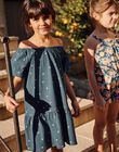 Navy blue dress with clementine print FUJERETTE / 23E2PFN2ROB208