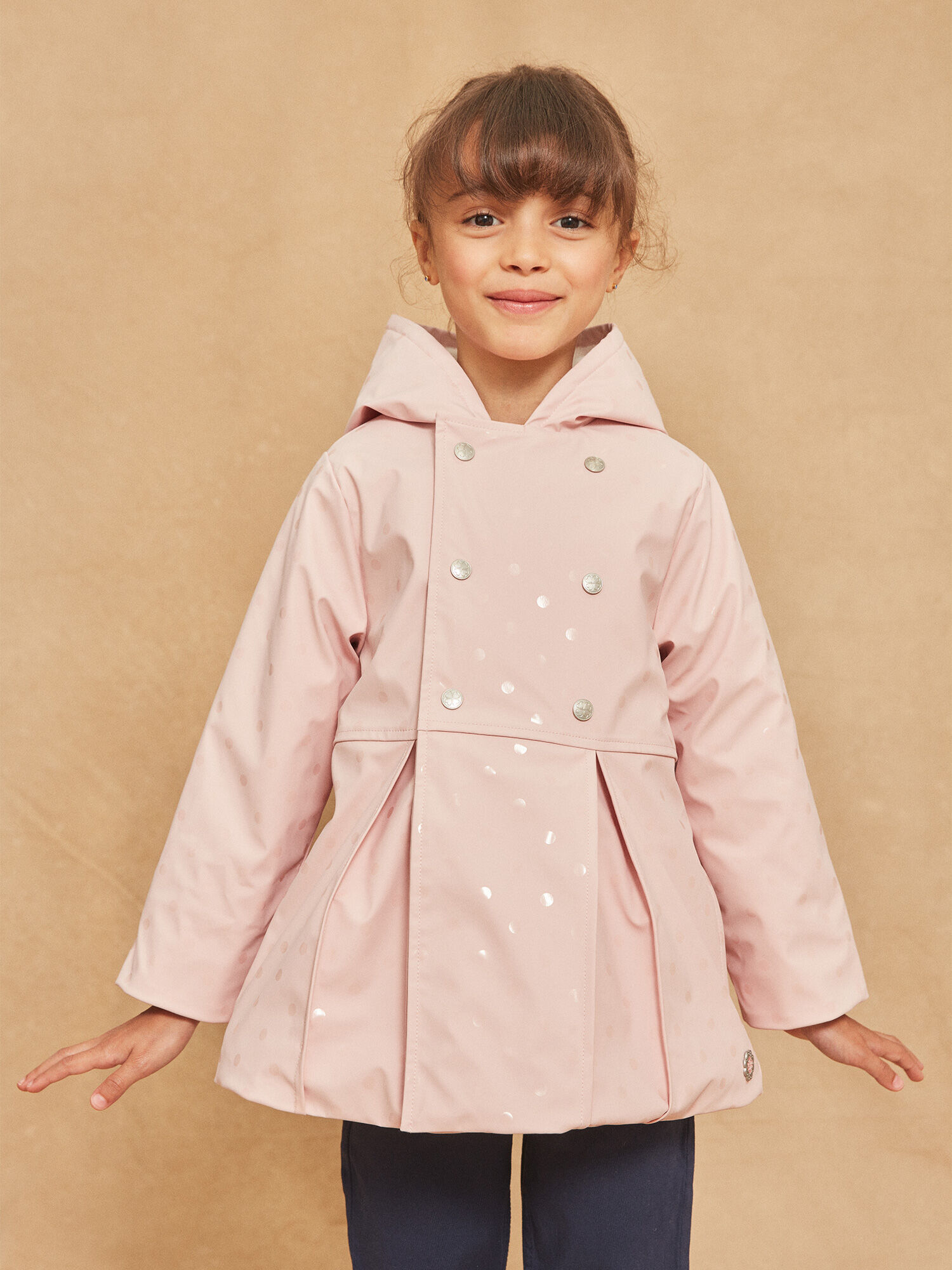 Pink polka dot online raincoat