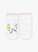 Low socks ecru with flower print FLEWETTE / 23E4PFS1SOB001
