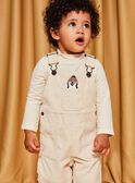 Off white corduroy long jumpsuit