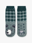 Bottle-green non-slip socks GLEPATAGE / 23H4PGQ1SOAG611