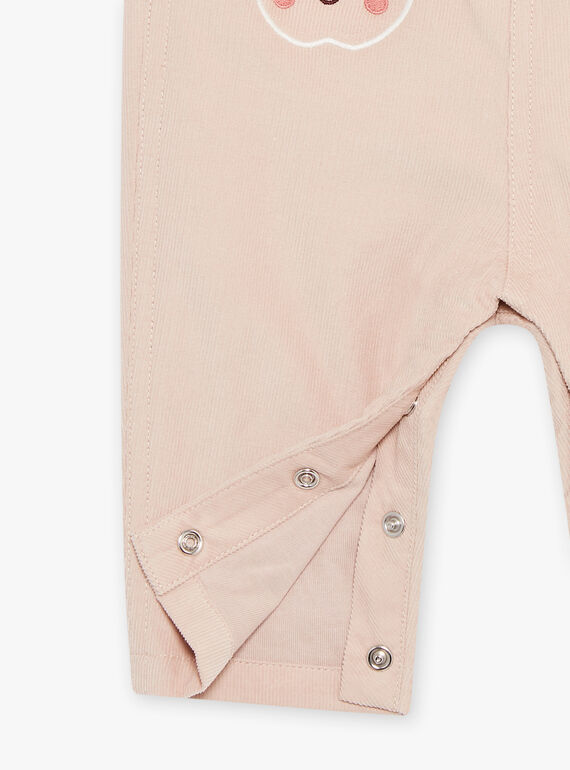 Beige and pink velvet dungarees DAKLELIA / 22H1BFR1SAL801
