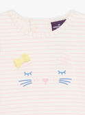 Pink and white striped anti-UV T-shirt FITIANA / 23E4BFM1TUV001