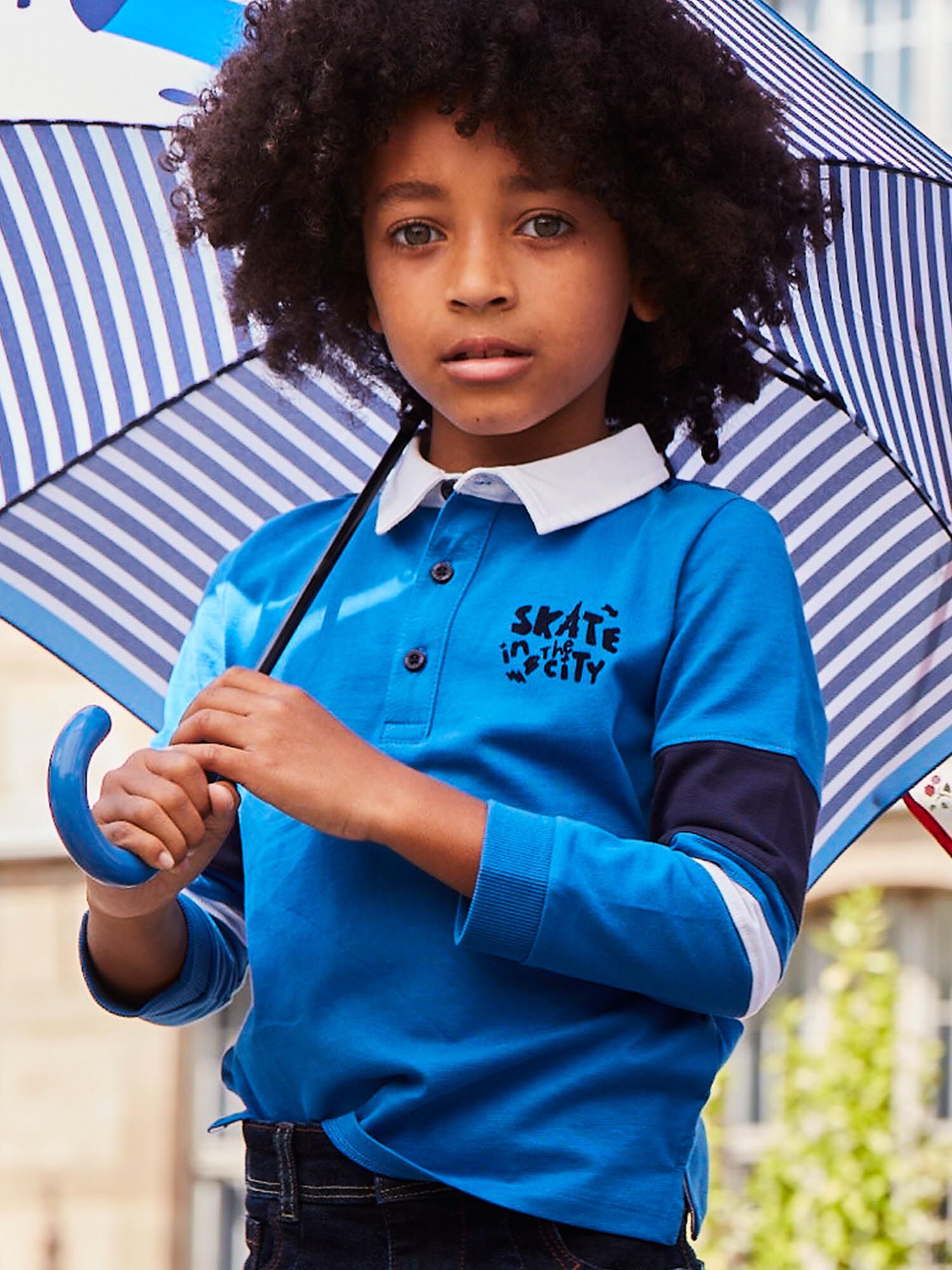 Blue long sleeve polo shirt Boy Sergent Major