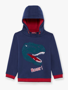 Boy's red and navy hoodie BUSWETAGE2 / 21H3PGF2SWE705