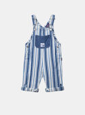 Blue and white denim dungarees with stripe print LADEREK / 24H1BGJ1SALP274