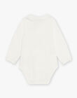 Baby girl ecru bodysuit with Claudine collar CABELLE / 22E1BF71BOD001
