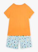 Orange and blue pyjamas with monsters motifs child boy CAMONAGE / 22E5PG56PYJ400