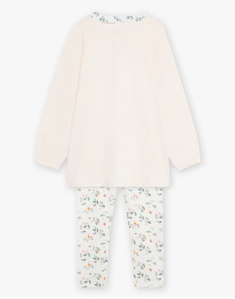 Light pink rabbit nightdress and ecru leggings child girl CHOUVETTE / 22E5PF41CHND319