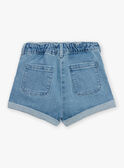 Blue denim shorts with flower print FLESHOETTE / 23E2PFS1SHOP272