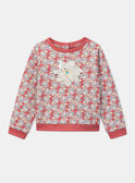 Floral fleece sweatshirt with a sequinned flower  KISWETTE / 24E2PFC1SWE410