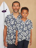 Navy blue floral-print shirt KROCHEMAGEM / 24E3GHT1CHM070