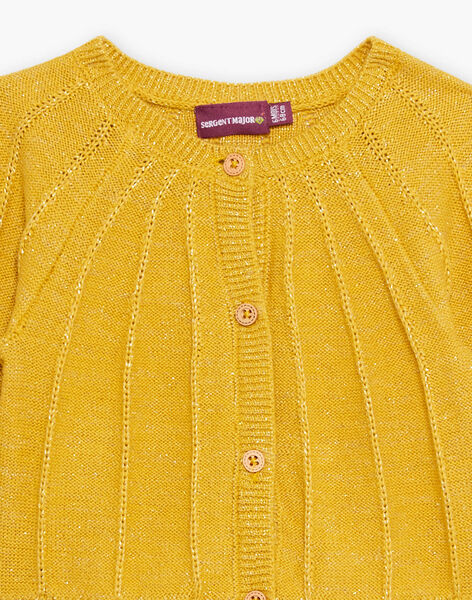 Fancy mustard knit cardigan DACORINE / 22H1BFD1CAR107