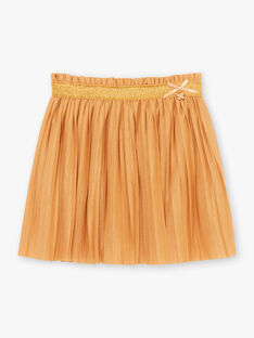 Girl's mustard pleated skirt BROJUPETTE1 / 21H2PFB3JUPB106