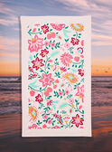 Nude bath towel with floral print KLUPLAETTE / 24E4PFG1SRVD319