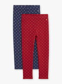 2 red and navy blue leggings GRILETTE / 23H2PFP1LG070