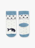 Ecru socks with orc jacquard, polka dots and hearts GAROSALIA / 23H4BFR1SOQ001