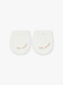 Ecru birth mittens in organic cotton GOBEL / 23H0AMB1MFN001