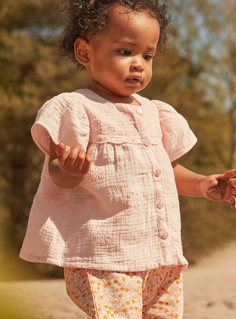 Nude double cotton gauze blouse FAURSULA / 23E1BFP1CHED319