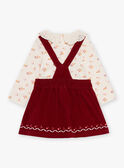 Dark red chasuble skirt in corduroy and ecru jersey bodysuit GAGERRY / 23H1BFD1ENS001