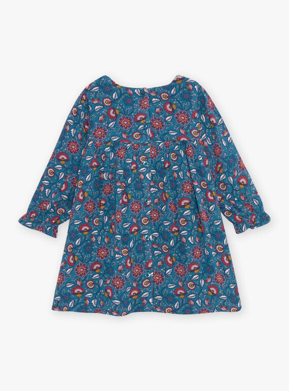 Blue duck dress with floral print DAMAURINE / 22H1BFU1ROB714