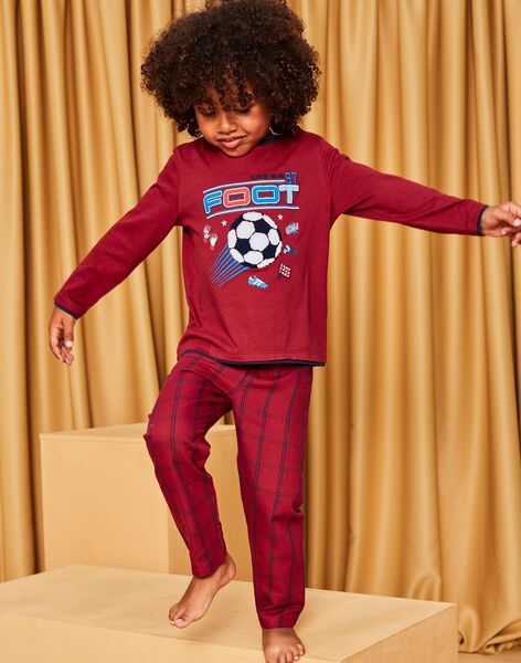Pyjamas in burgundy jersey with soccer motifs DEFOTAGE / 22H5PG21PYJ503