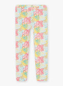 Child girl's ecru floral print legging CEFLOETTE 3 / 22E4PFU3CAL811