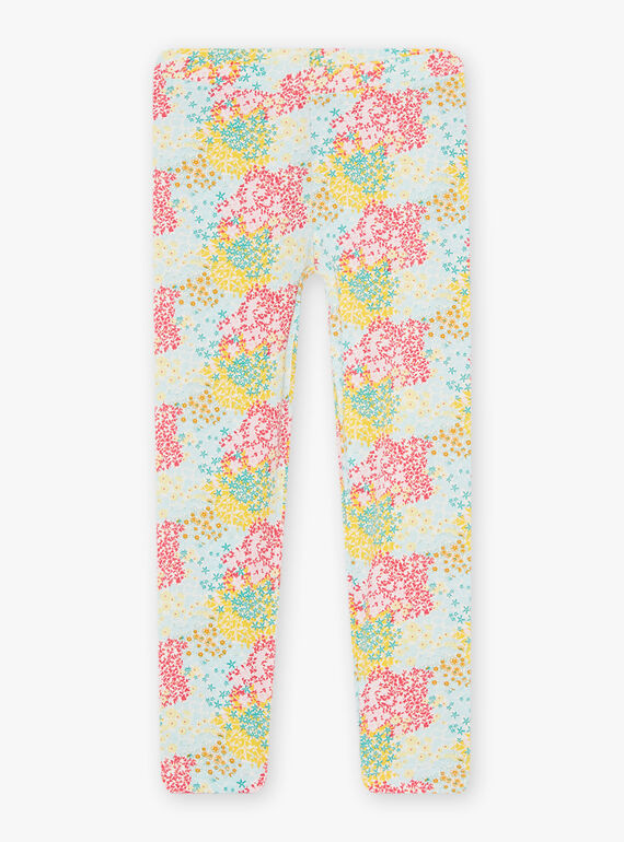 Child girl's ecru floral print legging CEFLOETTE 3 / 22E4PFU3CAL811