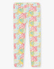 Child girl's ecru floral print legging CEFLOETTE 3 / 22E4PFU3CAL811