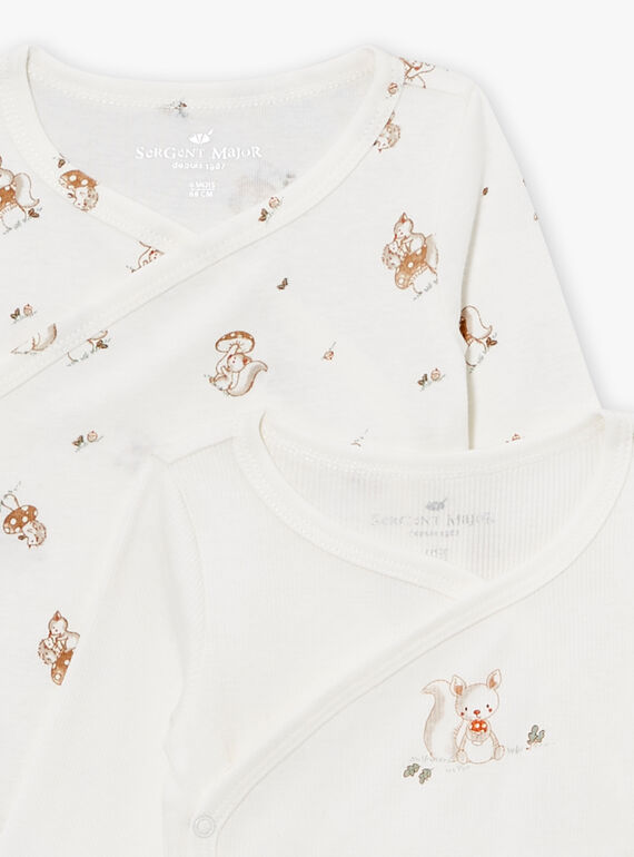 2 ecru baby bodysuits in cotton LOPE / 24H0NM11BOD001