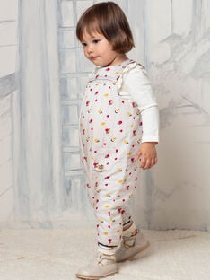 Beige sleeveless jumpsuit with floral print baby girl BAEMMA / 21H1BF51SALA011