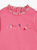Petunia pink sweatshirt with Amour lettering GOSWETTE / 23H2PFD1SWE310