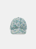 Ivory Floral Motif Cap with Bow KLISKETTE / 24E4PFR2CHA005