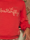 Red sweatshirt with butterflies KROSWETTE / 24E2PFE1SWEE405
