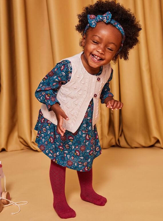 Blue duck dress with floral print DAMAURINE / 22H1BFU1ROB714