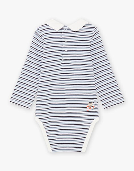 Baby boy's striped bodysuit with sailboat and bird motifs BANASH / 21H1BGL1BODC230