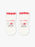 Baby girl's unbleached socks with fancy pattern BAAVENIR / 21H4BF11SOQ001