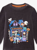 Boy's dark grey phosphorescent pyjama set with pumpkin bag BALOAGE / 21H5PGH1PYJJ905