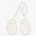 White synthetic fur mittens