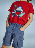 Red shark T-shirt child boy CYDOAGE3 / 22E3PGT1TMCF525