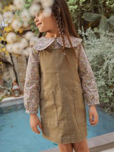 Child girl poplin blouse with ruffled collar and floral print CECHOUETTE / 22E2PFB2CHEB112