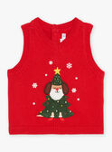 Red sleeveless sweater with Christmas print GAULIAM / 23H1BGN1PSM502