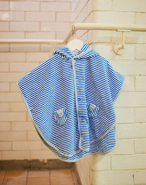 Baby boy bright blue striped bath cape CILIAM / 22E4BGO1CDB701