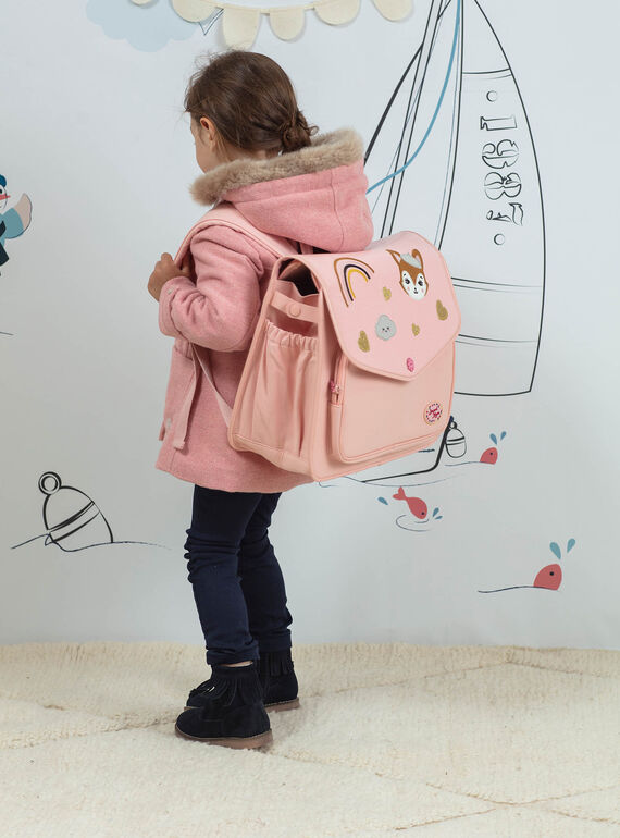 Pink satchel with fantasy motifs child girl BAZINETTE / 21H4PF53BES310