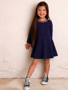 Navy blue dress child girl ZLOMETTE1 / 21E2PFK3ROBC214