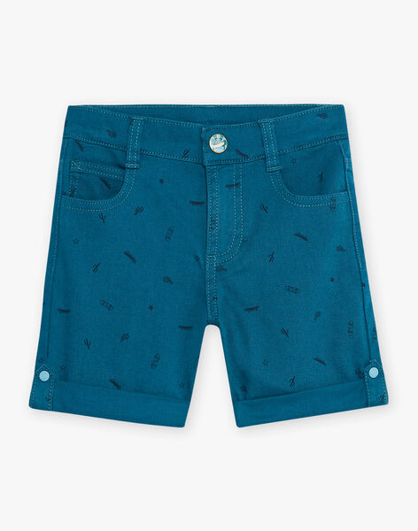 Blue duck shorts with cactus and skateboard print child boy CIFILAGE / 22E3PGJ2BERC217