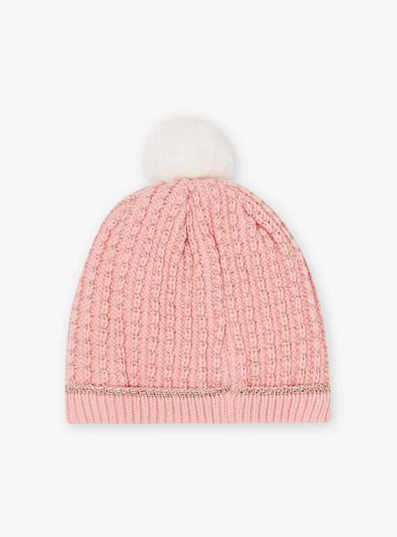 Girl's pale pink knitted hat BLODAETTE / 21H4PFD1BOND300